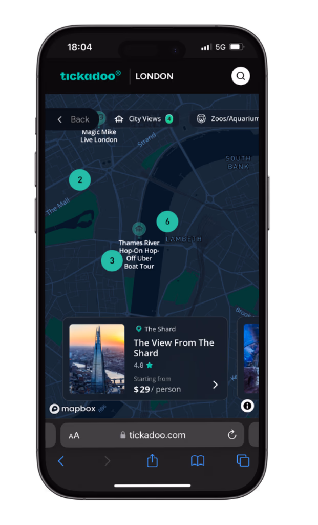 tickadoo interactive city map